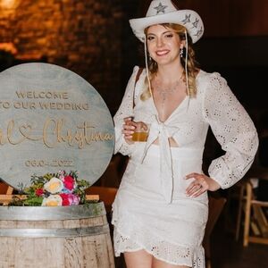 White Eyelet Dress with Cutout From SHEIN